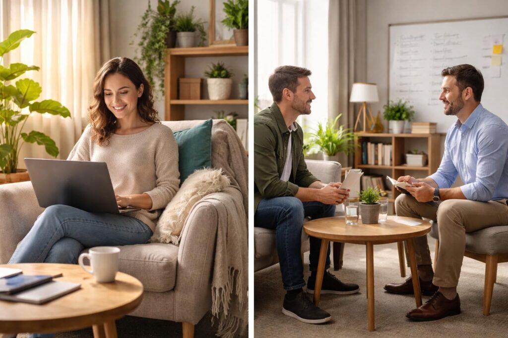 découvrez les avantages du coaching en ligne par rapport au coaching en présentiel, incluant flexibilité, accessibilité et personnalisation pour optimiser votre développement personnel.