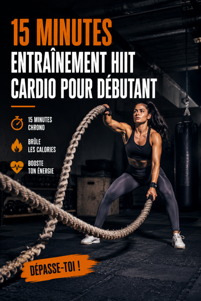 Femme s'entraînant avec enthousiasme lors d'une séance de HIIT de 15 minutes