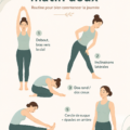 Femme en train de faire des étirements doux le matin dans un cadre apaisant.