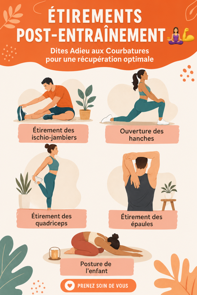 Femme pratiquant des étirements en fin d'entraînement pour une récupération optimale