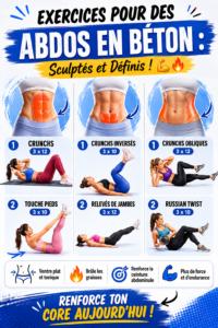 Femme en train de faire des exercices pour des abdos sculptés