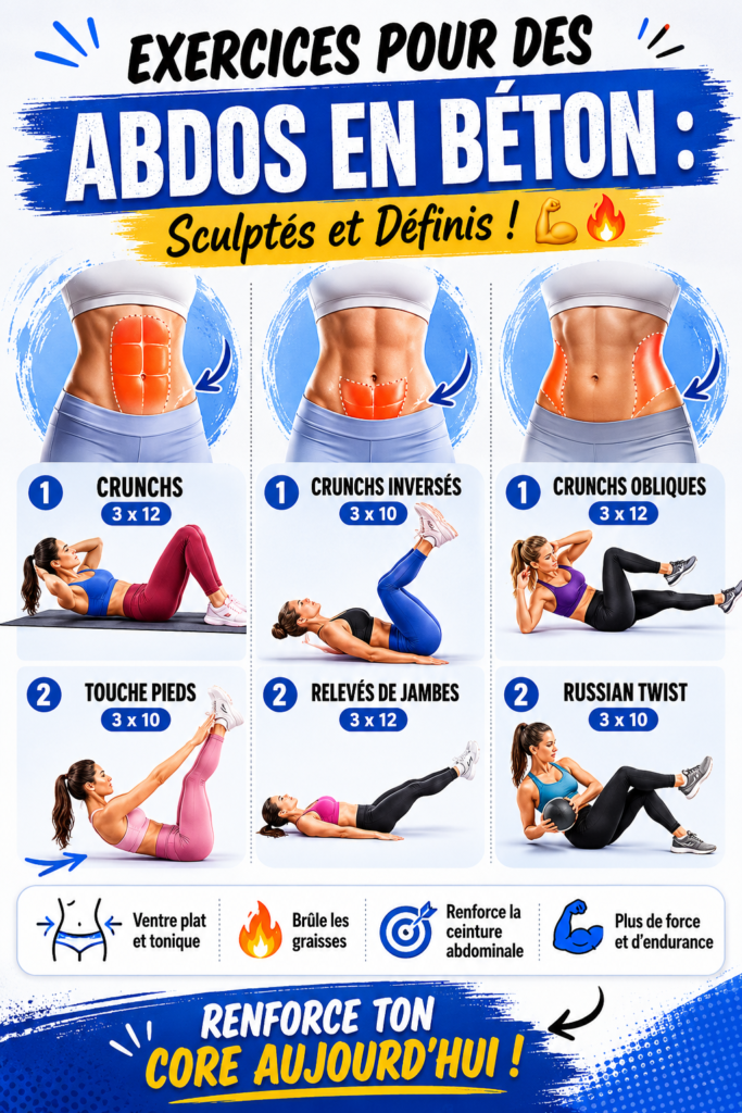 Femme en train de faire des exercices pour des abdos sculptés