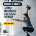 Femme s'entraînant à la maison avec une routine HIIT de 30 minutes, dynamique et motivante.