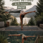Femme s'entraînant à la maison avec des exercices de fitness pour la perte de poids