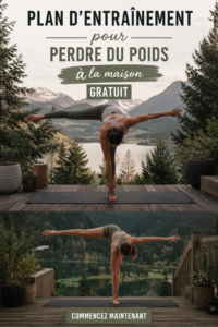 Femme s'entraînant à la maison avec des exercices de fitness pour la perte de poids