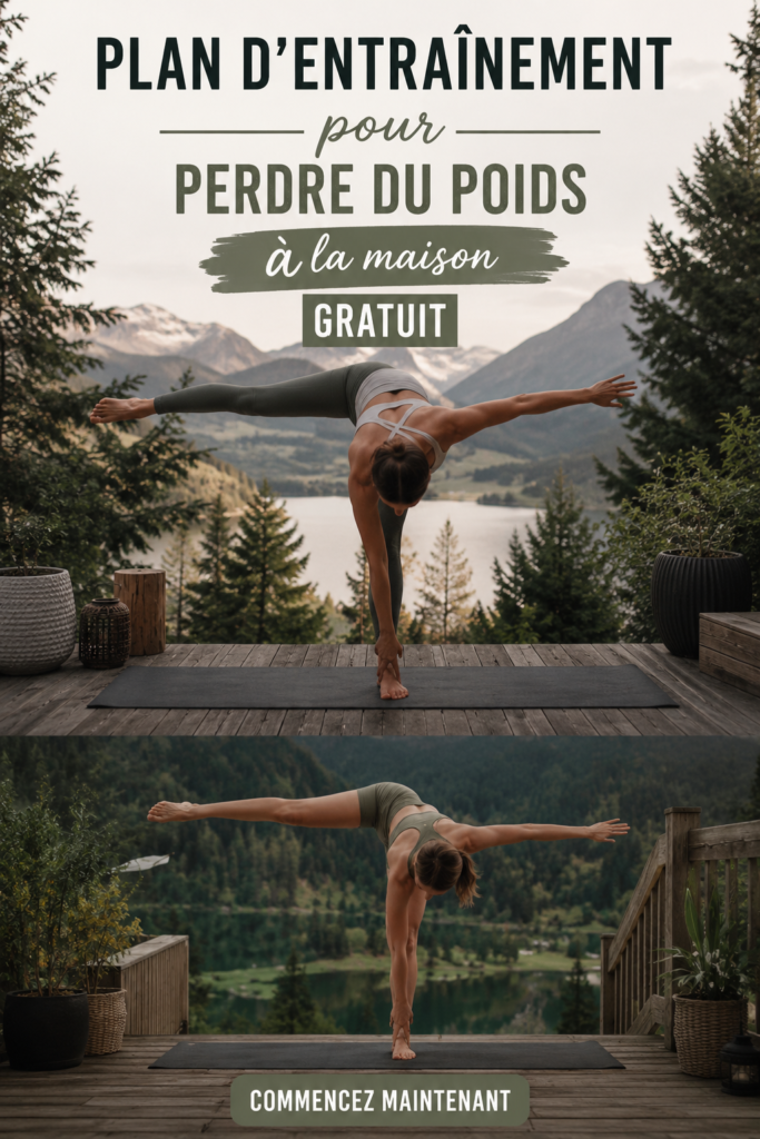 Femme s'entraînant à la maison avec des exercices de fitness pour la perte de poids