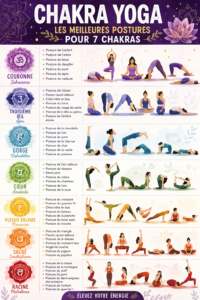 Femme pratiquant le yoga dans un cadre serein, illustrant l'harmonisation des chakras.