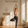 Femme pratiquant la posture assise en yoga dans un cadre paisible