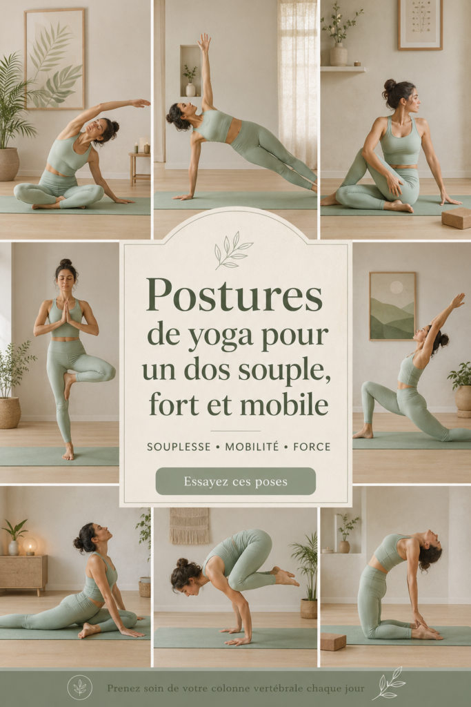 Femme pratiquant le yoga dans un parc, visant à renforcer sa colonne vertébrale