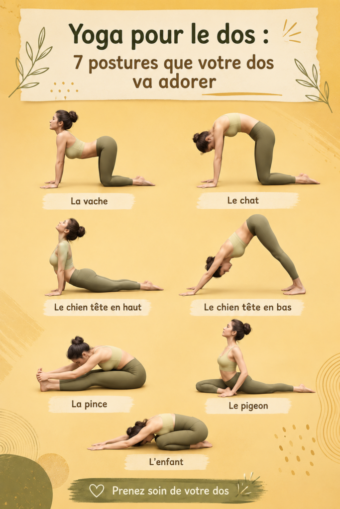 Femme pratiquant le yoga pour soulager le mal de dos en faisant des postures relaxantes.