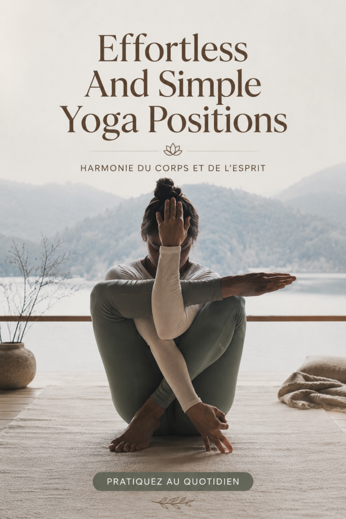 Femme pratiquant une posture de yoga simple dans un jardin