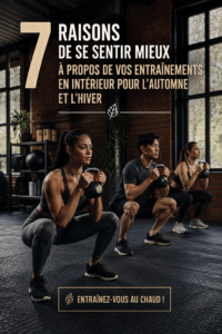 Femme en train de s'entraîner à la maison pendant l'hiver