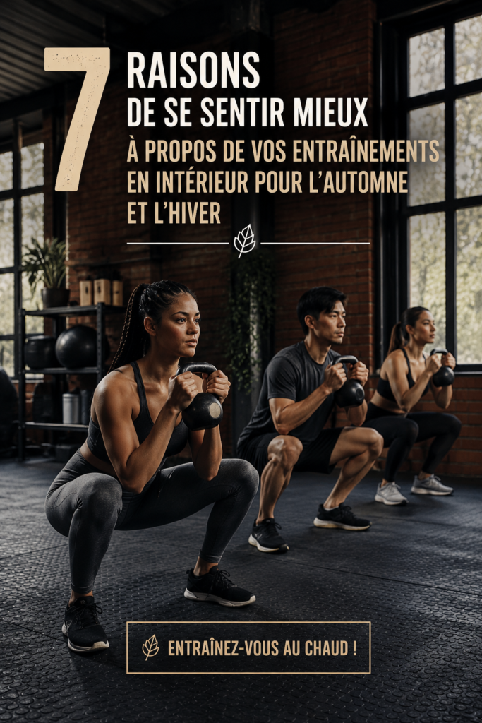 Femme en train de s'entraîner à la maison pendant l'hiver