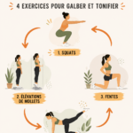 Femme réalisant des exercices de jambes et fessiers à la maison
