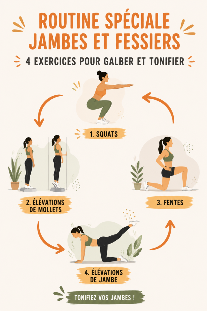 Femme réalisant des exercices de jambes et fessiers à la maison