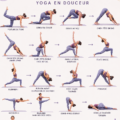 Femme pratiquant une séquence de yoga flow apaisant dans un cadre paisible.