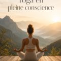 Femme pratiquant le yoga en pleine nature, atmosphère apaisante.