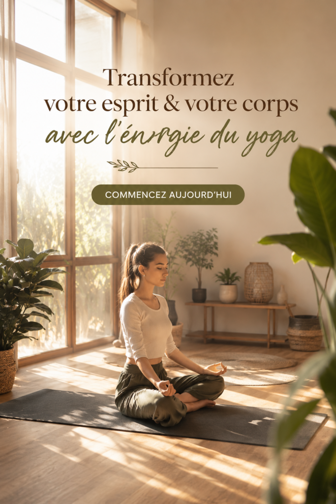Femme pratiquant le yoga dans un environnement calme et apaisant