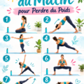 Femme pratiquant le yoga du matin sur un tapis avec une vue sur la nature