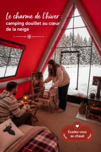 Un camping d'hiver chaleureux au milieu des flocons de neige