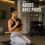 Femme réalisant des exercices abdominaux avec poids pour tonifier sa silhouette