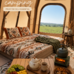 Camping familial dans une forêt verdoyante