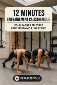Une femme effectuant un entraînement de calisthénics de 12 minutes dans un parc.