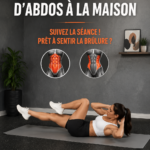 Femme exécutant un entraînement d'abdominaux rapide à la maison