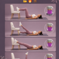 Femme effectuant des exercices d'abdos inférieurs assise sur une chaise
