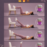 Femme effectuant des exercices d'abdos inférieurs assise sur une chaise