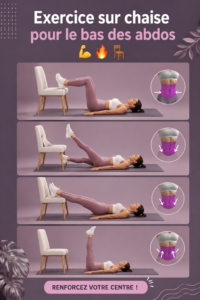 Femme effectuant des exercices d'abdos inférieurs assise sur une chaise
