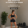 Femme s'entraînant avec un haltère et un disque pour les jambes