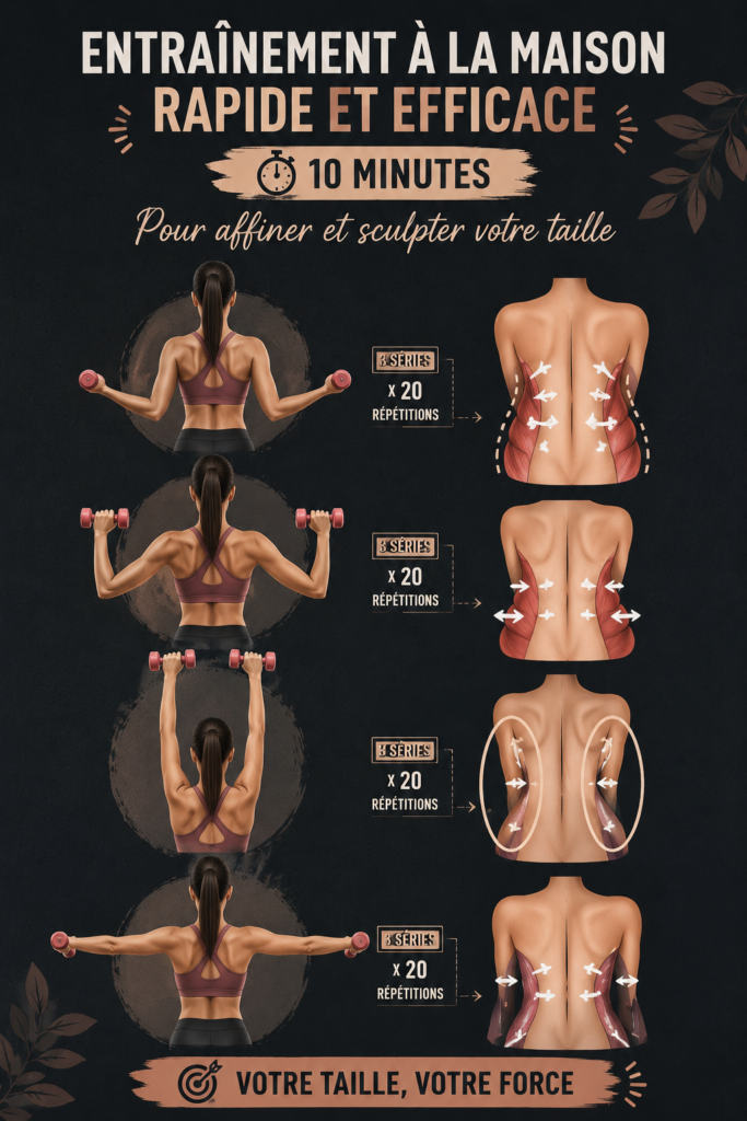 Femme effectuant un entraînement à domicile pour affiner sa taille