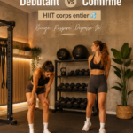 Femme réalisant un exercice de HIIT en intérieur
