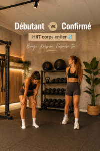 Femme réalisant un exercice de HIIT en intérieur