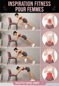 Une femme faisant des exercices de fitness à l'extérieur, souriante et motivée.