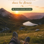 Vue panoramique du lac du Mont Charvin entouré de montagnes alpines.