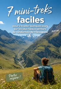 Paysage de montagne avec un sentier de randonnée en France