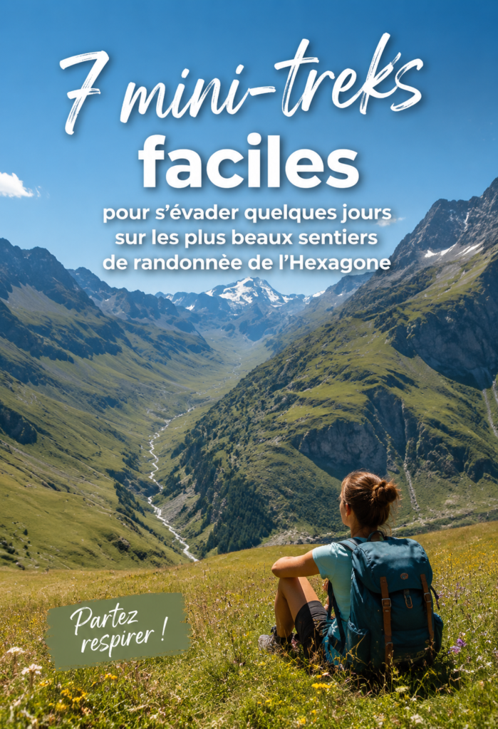 Paysage de montagne avec un sentier de randonnée en France