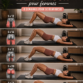 Une femme effectuant un entraînement à domicile avec des poids légers.