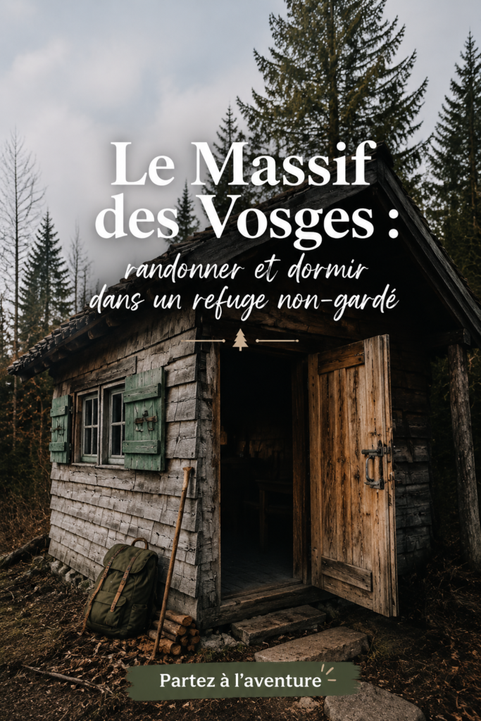 Vue panoramique du Massif des Vosges avec des sentiers de randonnée.