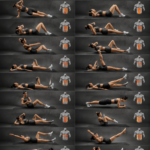 Femme en train de faire des abdominaux au sol, illustrant une routine d'exercices rapide et efficace.
