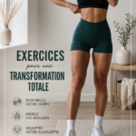 Femme effectuant des exercices à domicile pour une transformation corporelle.
