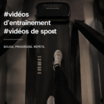 Femme s'entraînant chez elle en suivant une vidéo de workout, motivée et en action