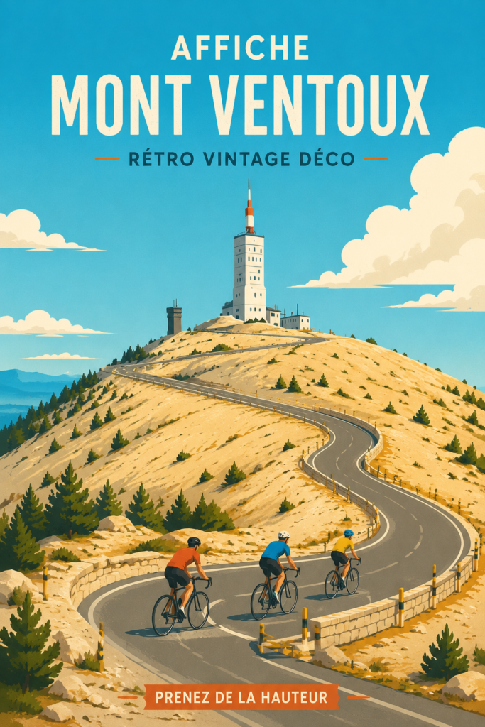 Affiche vintage Mont Ventoux decorant un intérieur chaleureux