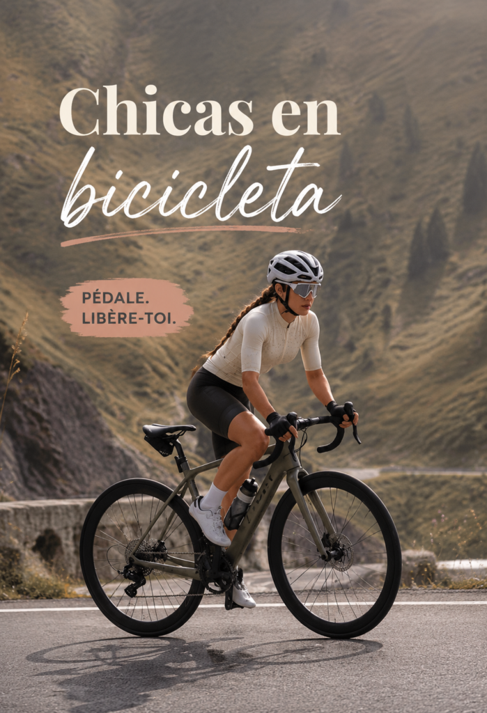 Une femme souriante sur son vélo dans un parc, représentant l'activité physique en plein air.