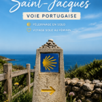 Femme marchant seule sur le chemin du Camino de Santiago, entourée de paysages magnifiques