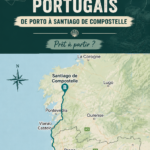 Marcheurs sur le Camino Portugués traversant un paysage verdoyant au Portugal.