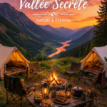 Un camping en pleine nature à Hidden Valley avec une vue sur les montagnes