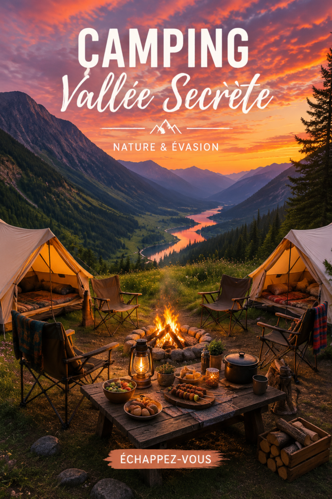 Un camping en pleine nature à Hidden Valley avec une vue sur les montagnes